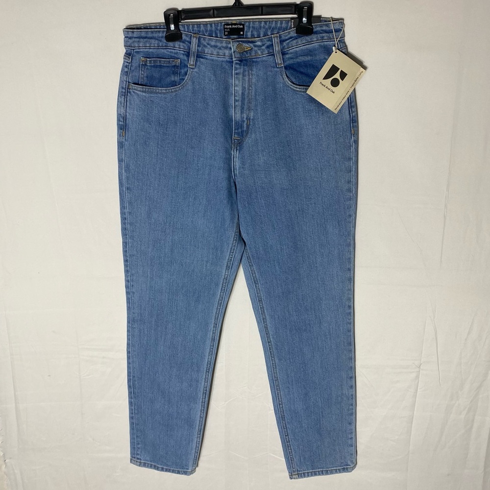 Frank And Oak Kim Med Wash Slim Fit High Rise Jeans 31